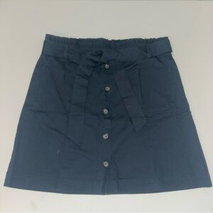 LOFT OUTLET womens cotton viscose ruffle button front belted waist skirt size 14